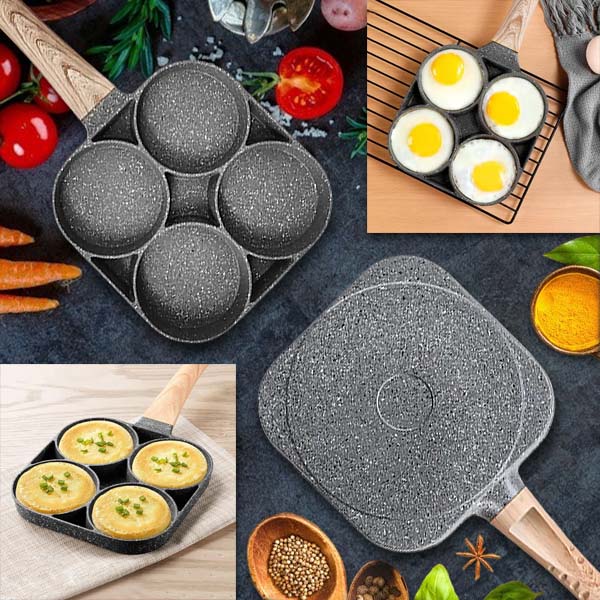 Poêle à Frire à 4 Compartiments pour une Cuisson Uniforme