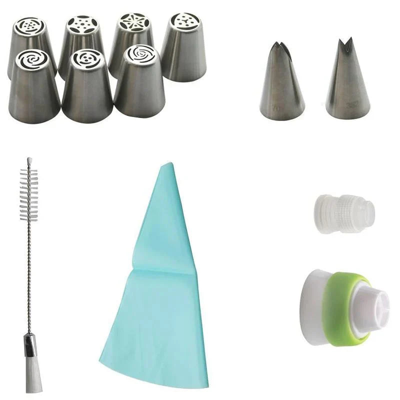 Set de Douilles en Acier Inoxydable pour une Décoration Créative de Gâteaux (13 Pcs)