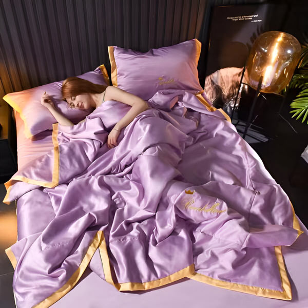 Luxueux Couvre-lit en Satin (150x200 Cm)