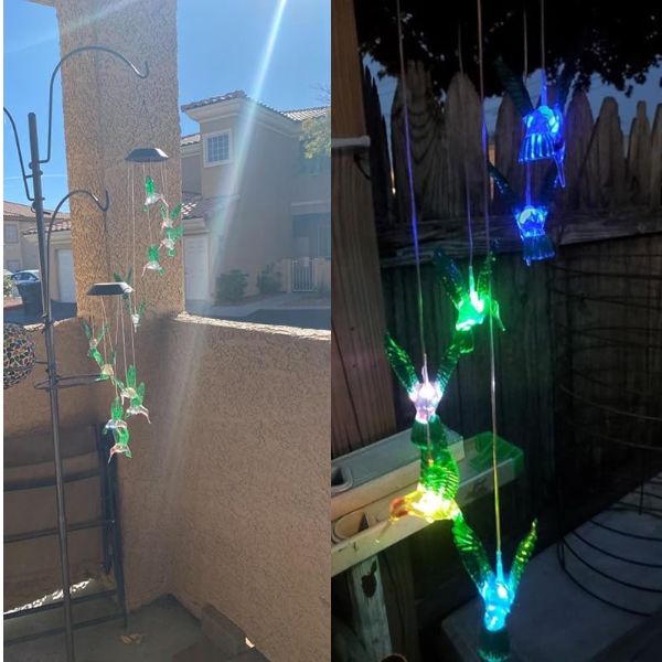 Carillon Éolien à Énergie Solaire avec Changement de Couleur