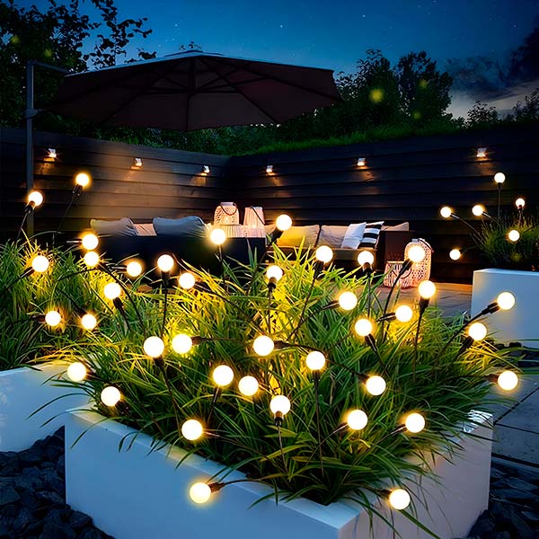 Lampes Solaires de Jardin avec 6 Ampoules