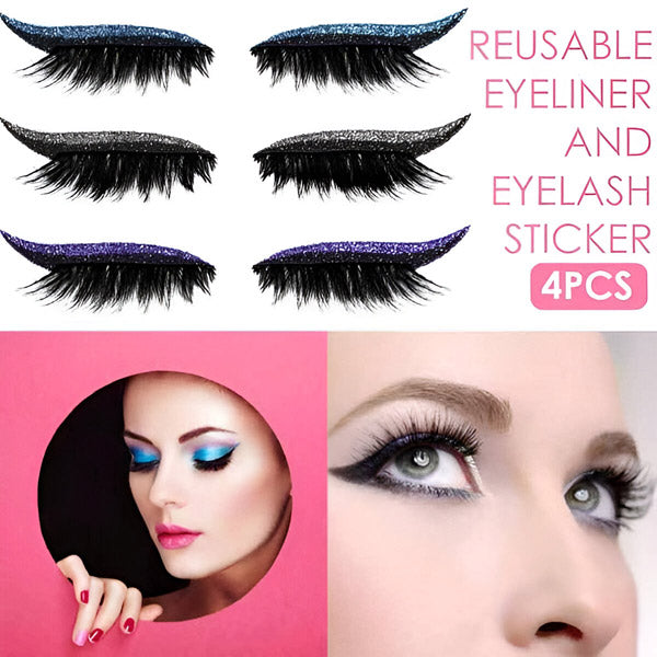 Eyeliner & Cils en un - Réutilisable (4 Pcs)