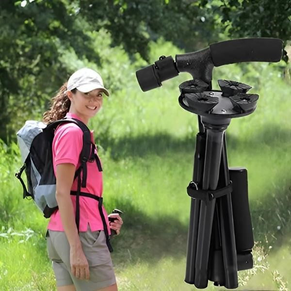 Canne de Marche Pliable avec Lumière Led