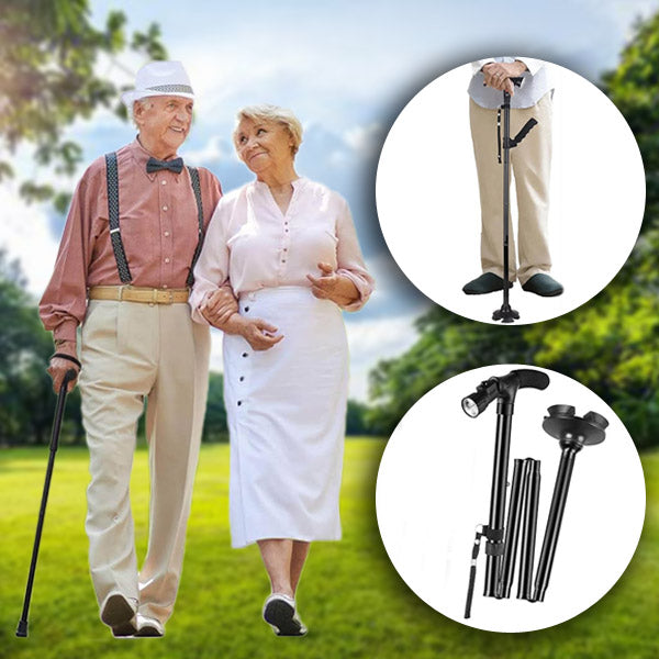 Canne de Marche Pliable avec Lumière Led