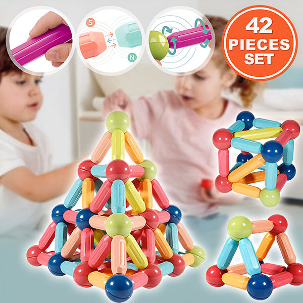 Jouets Éducatifs Blocs de Construction Magnétiques (42 Pcs)