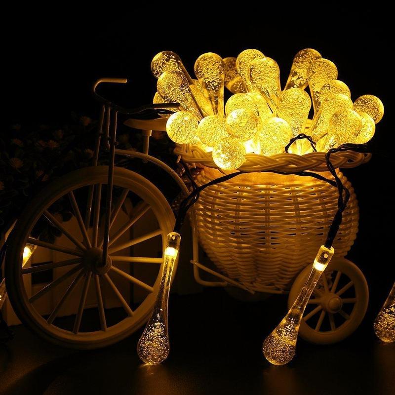 Chaîne Lumineuse Solaire Étanche à Del en Forme de Goutte