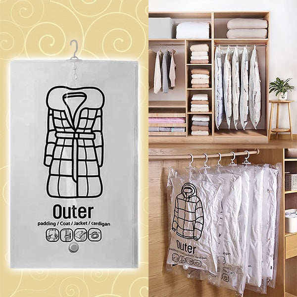 Sacs de Rangement sous Vide à Suspendre (4 Pcs)