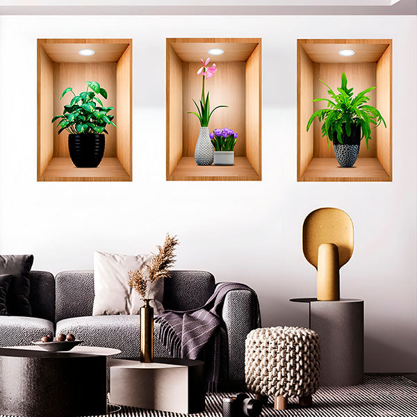 Design Mural 3d à Coller (3 Pcs)