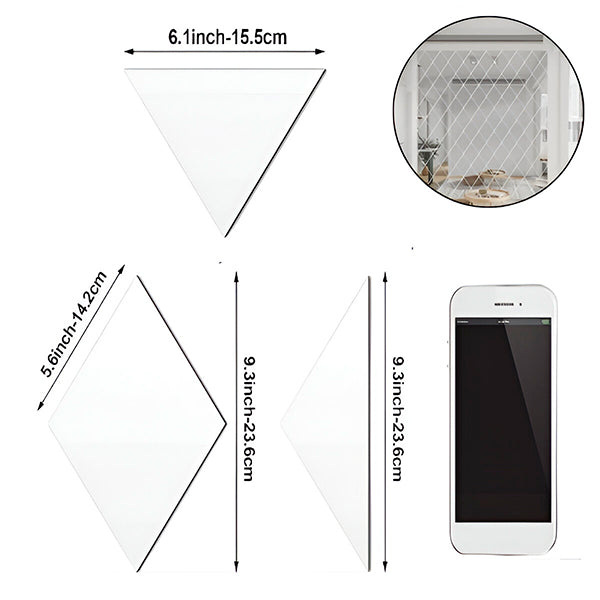 Miroir 3d Moderne en Forme de Diamant (3 Pcs)