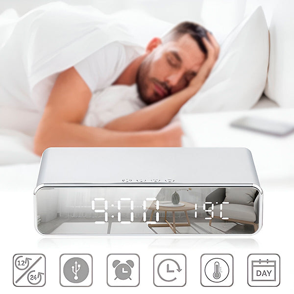 Chargeur 3 en 1 Pratique avec Affichage de L' Heure et de la Température