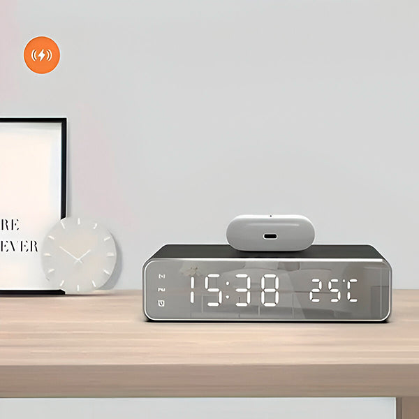 Chargeur 3 en 1 Pratique avec Affichage de L' Heure et de la Température