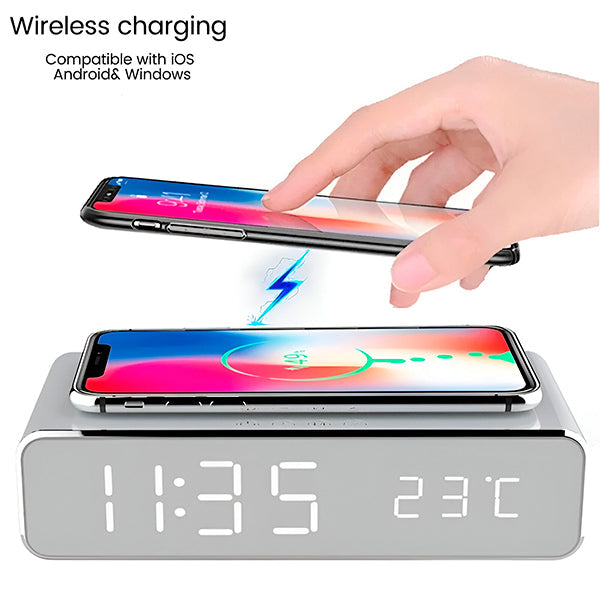 Chargeur 3 en 1 Pratique avec Affichage de L' Heure et de la Température