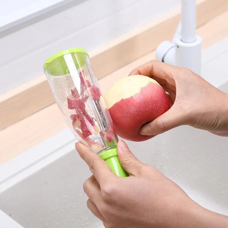 Éplucheur de Fruits et Légumes Pratique avec Récipient