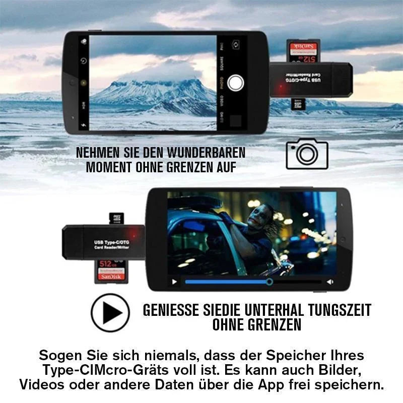Lecteur de Cartes Universel Usb - C & Micro-usb