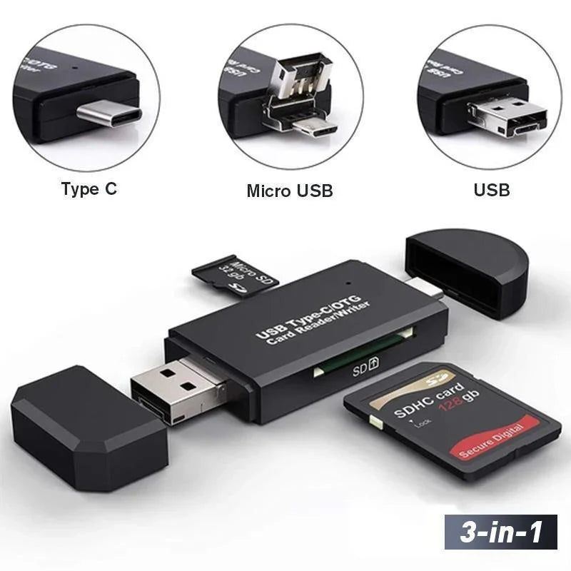 Lecteur de Cartes Universel Usb - C & Micro-usb