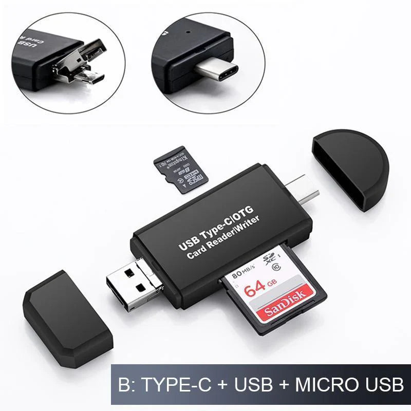 Lecteur de Cartes Universel Usb - C & Micro-usb