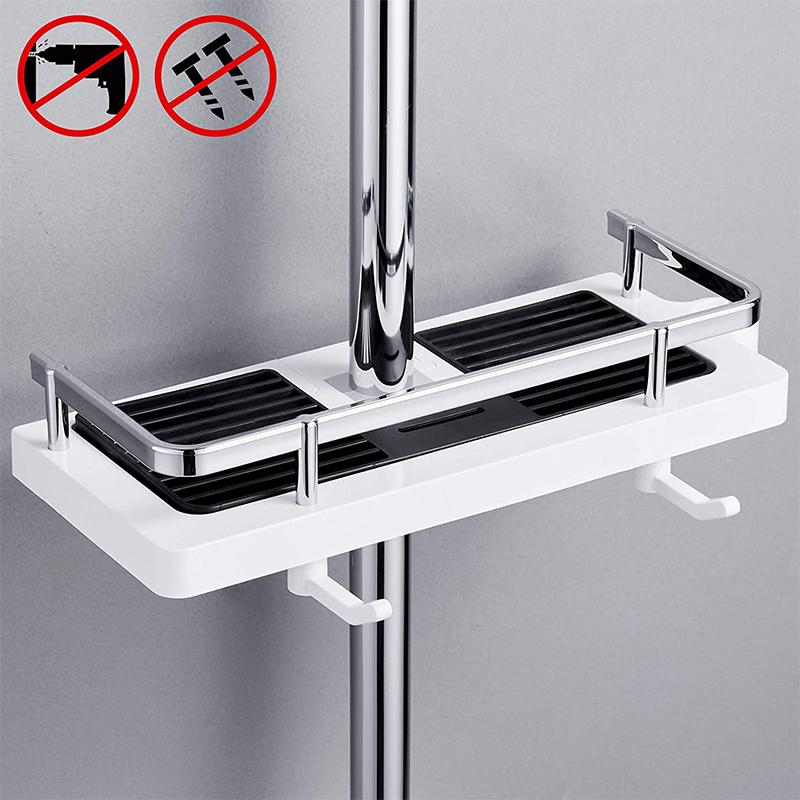 Étagère de Douche Ajustable pour Montage sur Barre