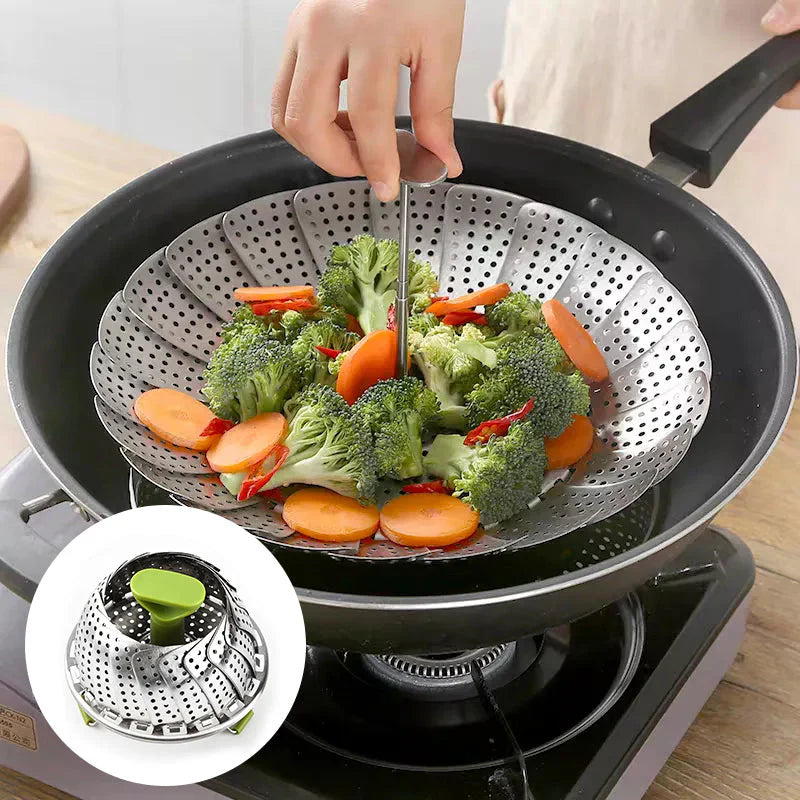 Corbeille à Vapeur en Acier Inoxydable Pliable et Peu Encombrante