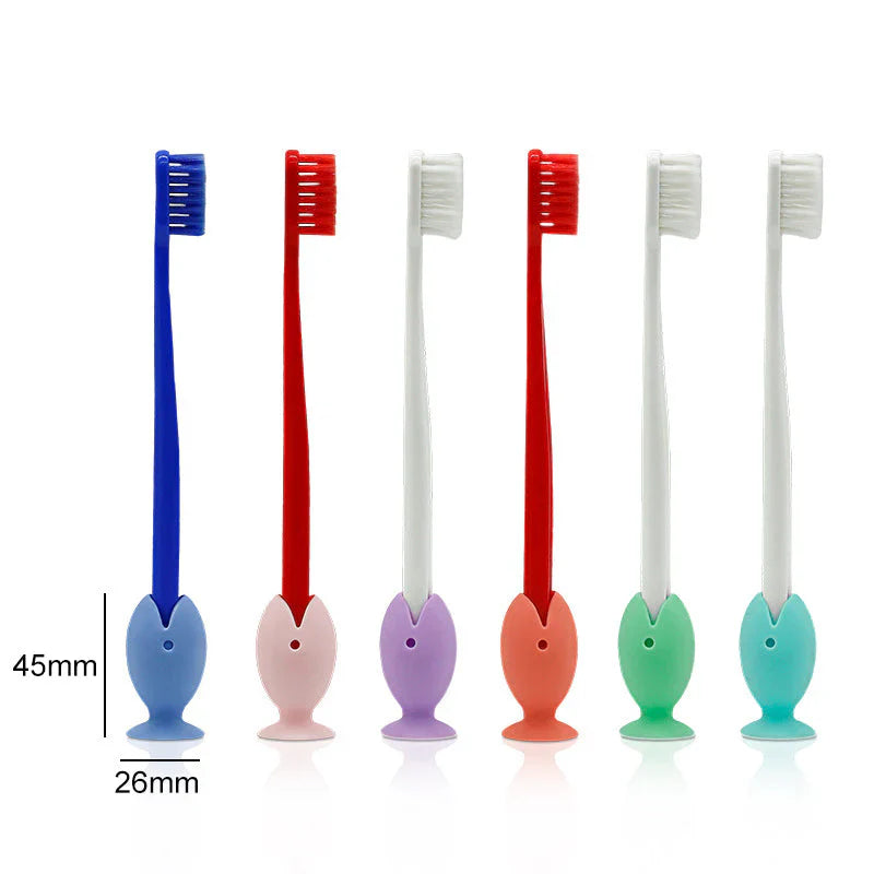 Enveloppe de Brosse à Dents en Silicone en Forme de Poisson (6 Pcs)