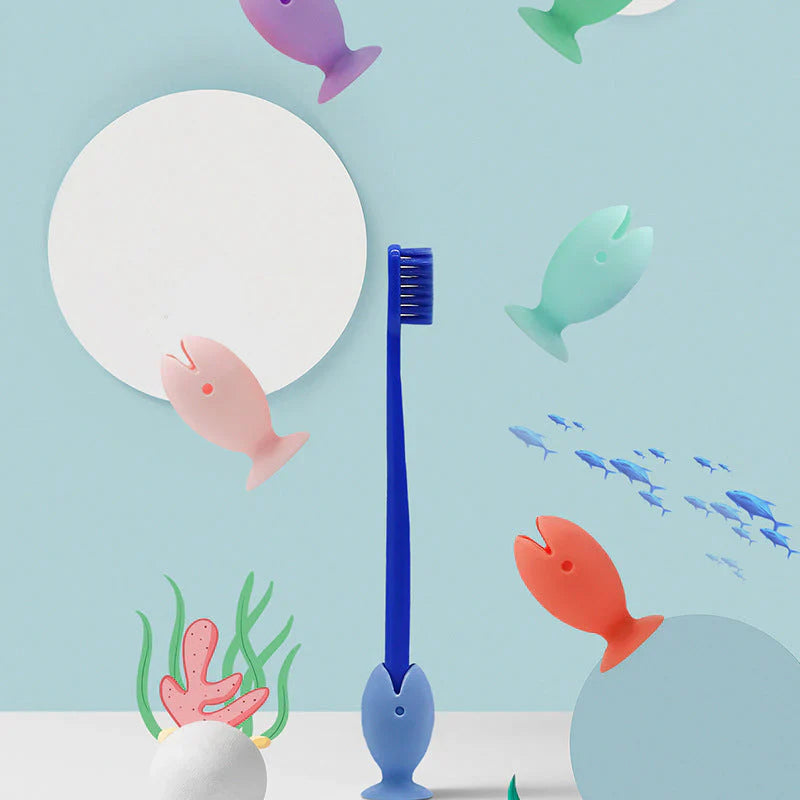 Enveloppe de Brosse à Dents en Silicone en Forme de Poisson (6 Pcs)