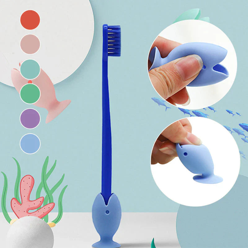 Enveloppe de Brosse à Dents en Silicone en Forme de Poisson (6 Pcs)