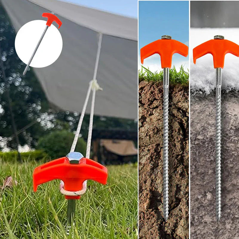 Piquets de Tente en Spirale pour une Fixation Stable dans le Sol (8 Pièces)