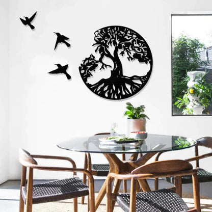 Décoration Murale en Métal pour Arbre
