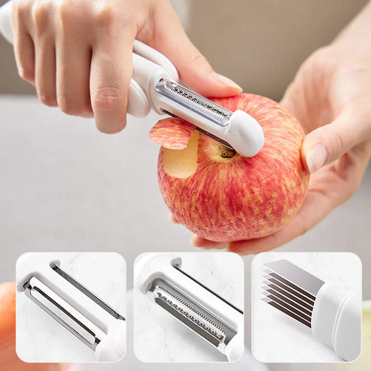 Couteau à Éplucher Rotatif Multifonctionnel 3 en 1