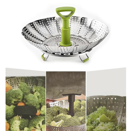 Corbeille à Vapeur en Acier Inoxydable Pliable et Peu Encombrante