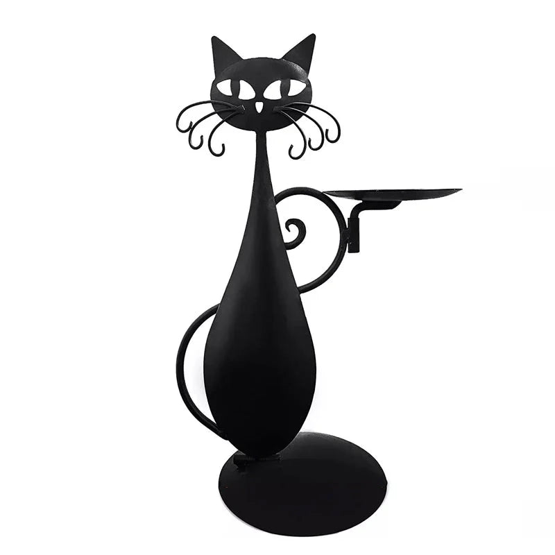 Porte-bougie Décoratif en Forme de Chat