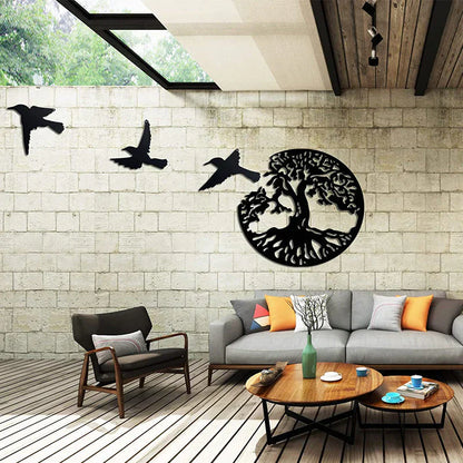 Décoration Murale en Métal pour Arbre