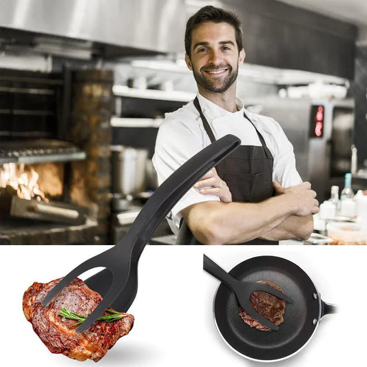 Pince de Cuisine Multifonctionnelle avec Fonction Spatule