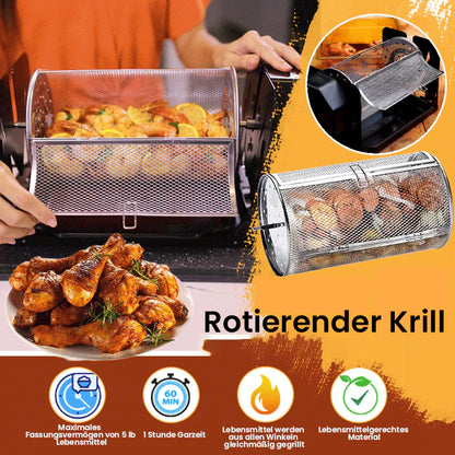 Grilleur en Acier Inoxydable Auto-rotatif pour une Cuisson Uniforme