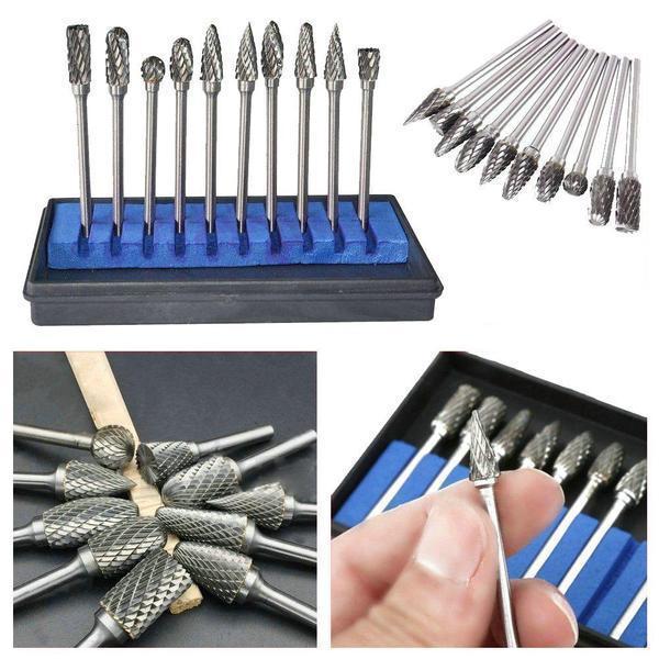 Têtes D' Affûtage Précises en Acier au Tungstène (10 Pcs)