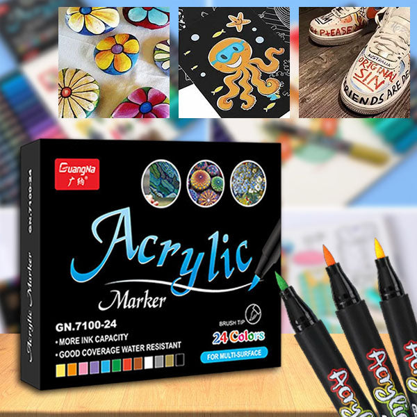 Set de Stylos à Encre Acrylique (12 Couleurs)