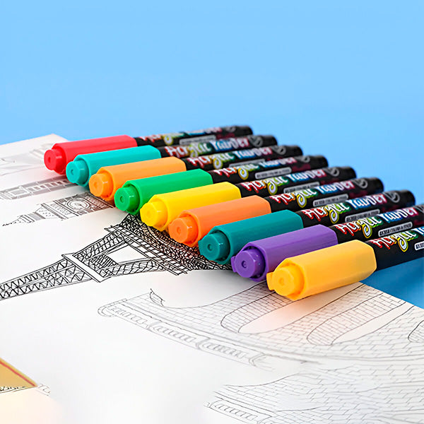 Set de Stylos à Encre Acrylique (12 Couleurs)