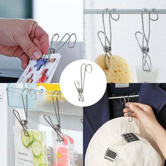 Clips à Crochets en Acier Inoxydable pour de Multiples Applications (10 Pcs)