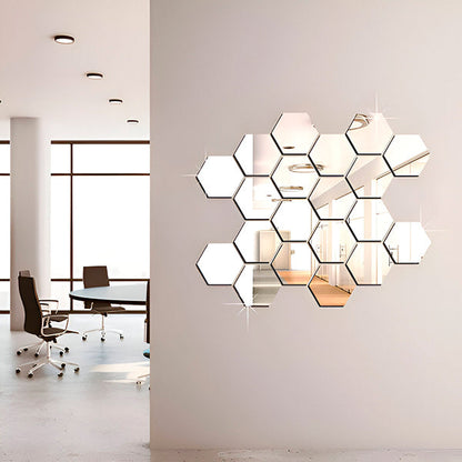 Autocollants Muraux Miroir avec Effet 3d - Design D' Intérieur Élégant (12 Pièces)