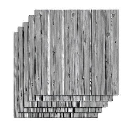 Panneaux Décoratifs 3d en Bois Autocollants (5 Pcs)
