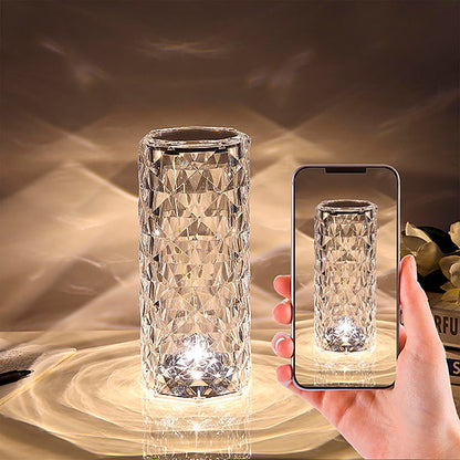 Elégante Lampe en Cristal avec 3 Couleurs