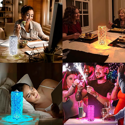 Elégante Lampe en Cristal avec 3 Couleurs