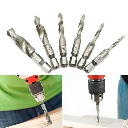 Ensemble de Tarauds Professionnels à Queue Hexagonale (6 Pcs)