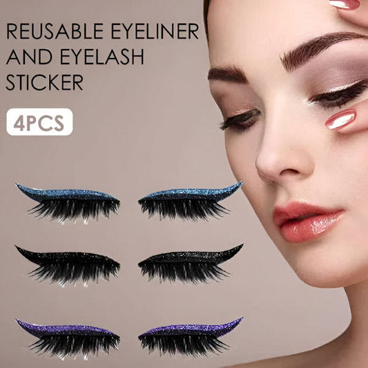 Eyeliner & Cils en un - Réutilisable (4 Pcs)
