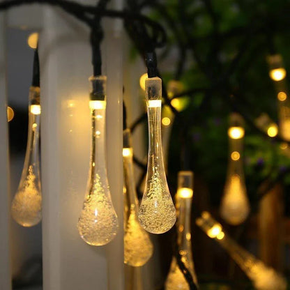 Chaîne Lumineuse Solaire Étanche à Del en Forme de Goutte