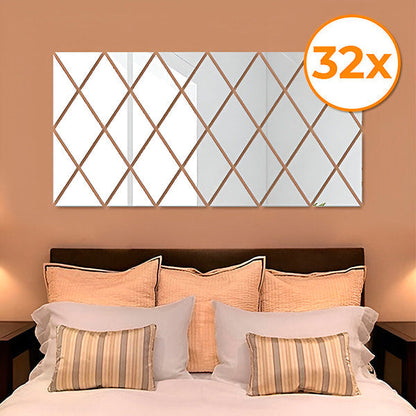 Miroir 3d Moderne en Forme de Diamant (3 Pcs)