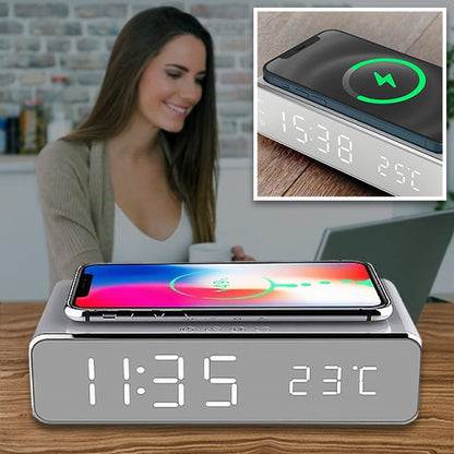 Chargeur 3 en 1 Pratique avec Affichage de L' Heure et de la Température