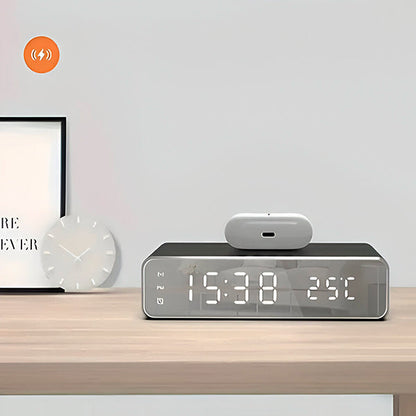 Chargeur 3 en 1 Pratique avec Affichage de L' Heure et de la Température