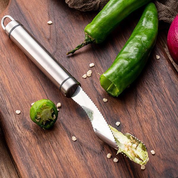 Étrognonneuse en Acier Inoxydable pour Piments et Poivrons