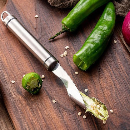 Étrognonneuse en Acier Inoxydable pour Piments et Poivrons