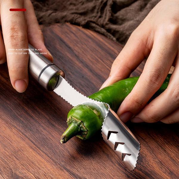 Étrognonneuse en Acier Inoxydable pour Piments et Poivrons
